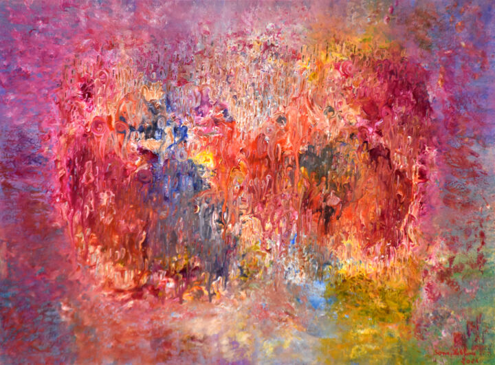 제목이 "flamenco"인 미술작품 Sonia Lakhoua로, 원작, 아크릴 나무 들것 프레임에 장착됨