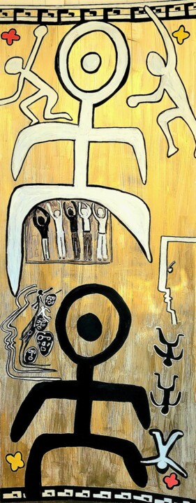 Schilderij getiteld "EINSTÜRZENDE NEUBAU…" door Lalie, Origineel Kunstwerk, Acryl