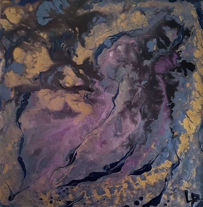 Pittura intitolato "Osmose" da Martine Lallement, Opera d'arte originale, Olio Montato su Pannello di legno
