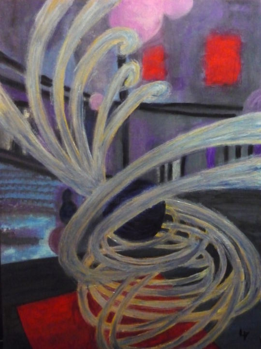 Pintura titulada "Electron" por Martine Lallement, Obra de arte original, Acrílico Montado en Bastidor de camilla de madera