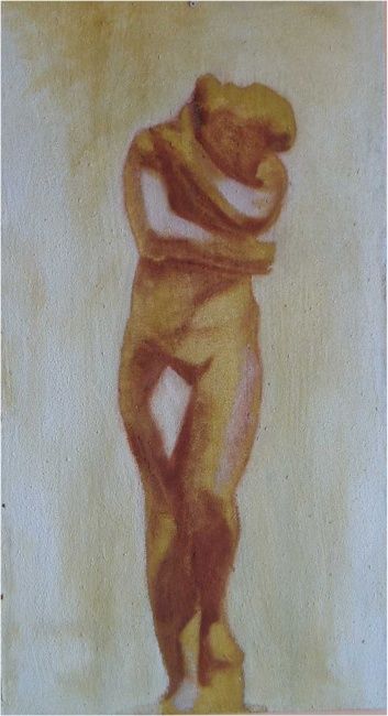 Painting titled "Esbozo desnudo Rodin" by Lalo Rios, Original Artwork