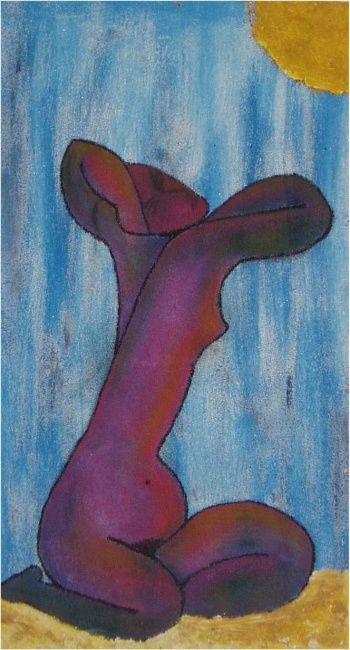 Painting titled "Mujer tomando el sol" by Lalo Rios, Original Artwork