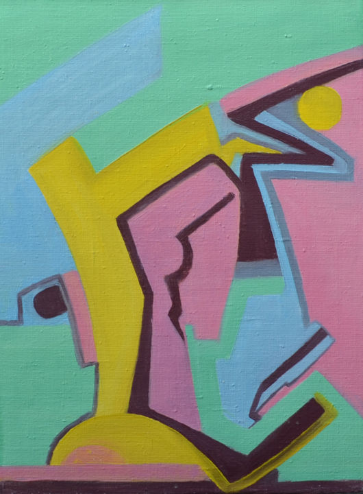Painting titled "abstraction, 5" by Olli Bii, Original Art, Oil