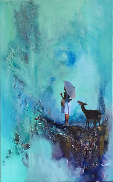 Peinture intitulée "The Girl with the D…" par Geraldine Laly, Œuvre d'art originale, Huile