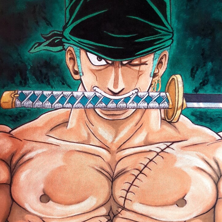 Tekening getiteld "ZORO" door Lalyart, Origineel Kunstwerk, Pastel Gemonteerd op Andere stijve panelen