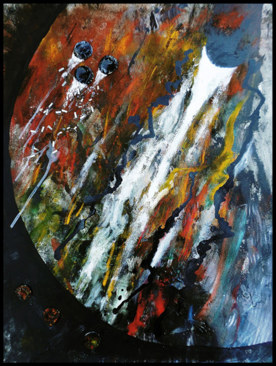 Pintura titulada "vue de hublot (2)" por Lam, Obra de arte original, Acrílico