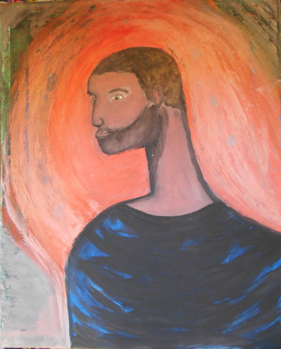 Peinture intitulée "Portrait jeune homm…" par Alice, Œuvre d'art originale