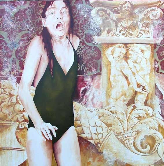 Peinture intitulée "la chambre des époux" par Rosario La Malfa, Œuvre d'art originale, Huile