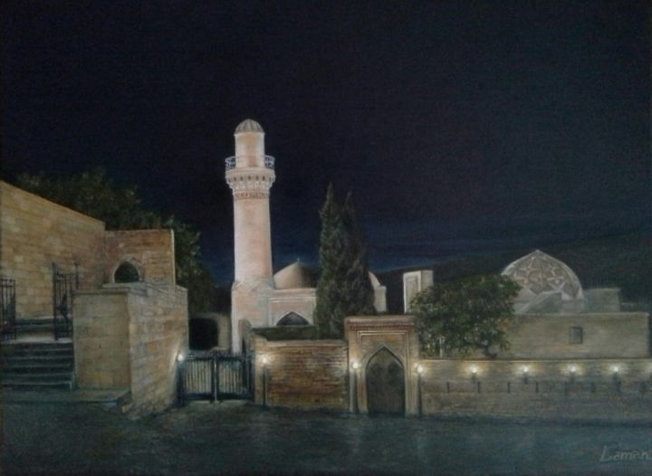 Peinture intitulée "Old city. Baku" par Laman Iskandarova, Œuvre d'art originale, Huile