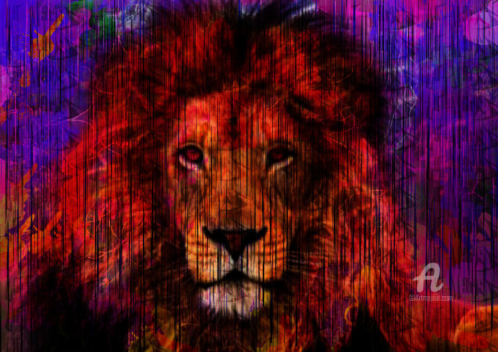「lion.jpg」というタイトルのデジタルアーツ La-Marksによって, オリジナルのアートワーク, 2Dデジタルワーク
