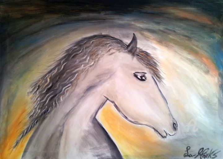 Painting titled "The-Magic-Horse.jpg" by La-Marks, Original Artwork, Acrylic