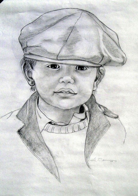 Boy With A Hat Drawing By Lamarr Artmajeur