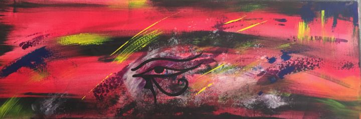 Painting titled "oeil-d-horus-seul.p…" by Nathalie Lambert, Original Artwork, Acrylic