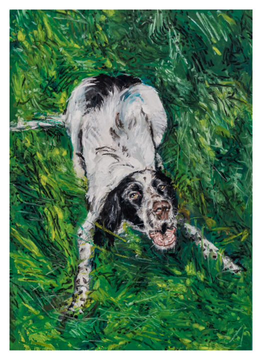 Schilderij getiteld "Max 5" door Lambert Oostrum, Origineel Kunstwerk, Olie