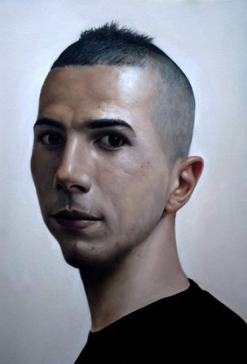 Peinture intitulée "Le jeune" par Lamine Azzouzi, Œuvre d'art originale, Huile