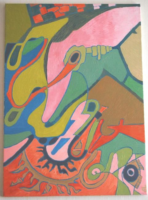 Картина под названием "Дельфин" - Sergio Lamonov, Подлинное произведение искусства, Масло