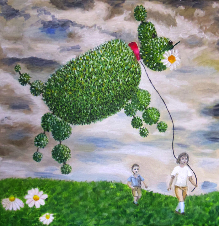 Pintura titulada "I want a dog" por Anna La Mouton, Obra de arte original