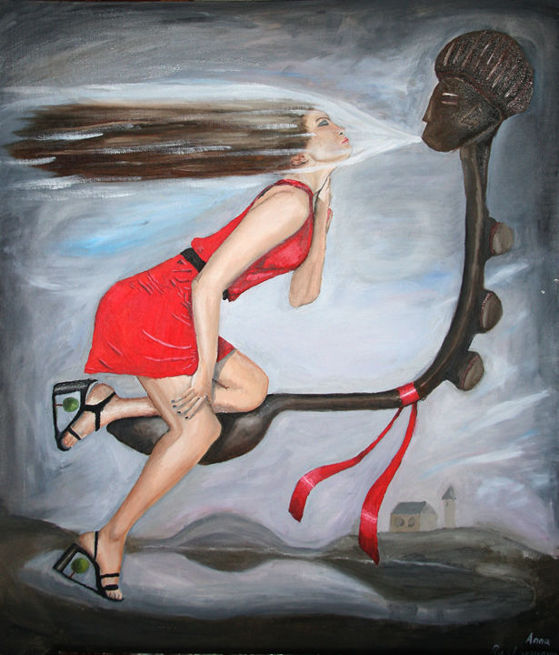 Картина под названием "la chaleur" - Anna La Mouton, Подлинное произведение искусства, Масло