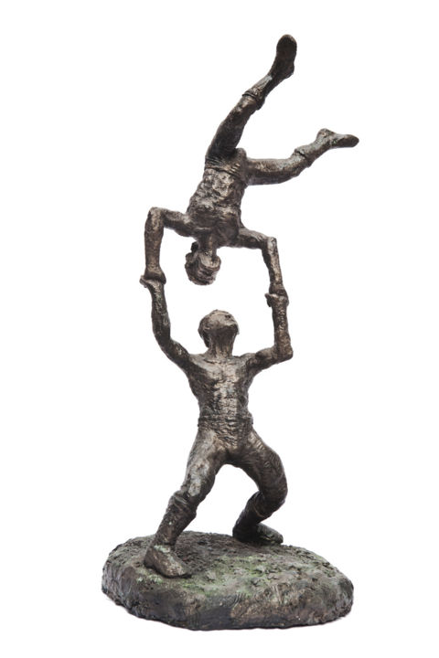 Скульптура под названием "Acrobates 2" - Lamy Tcha, Подлинное произведение искусства, Смола