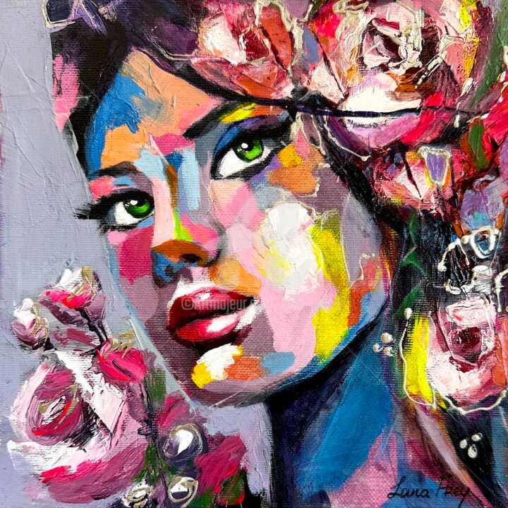 Peinture intitulée "Pink touch" par Lana Frey, Œuvre d'art originale, Acrylique