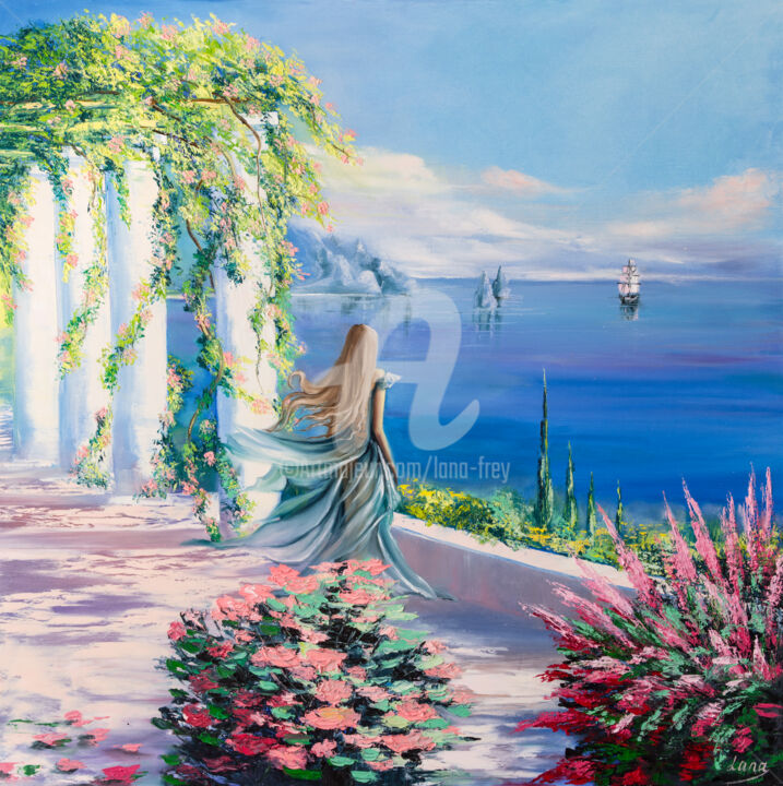Painting titled "Summer" by Lana Frey, Original Artwork, Oil