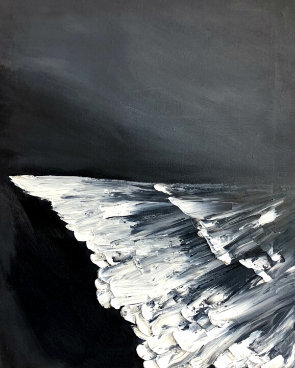 Картина под названием "Stormy" - Lana Krainova, Подлинное произведение искусства, Масло Установлен на Деревянная рама для но…