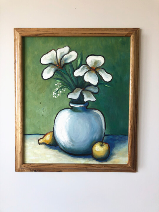 Still Life With White Vase, Painting by Lana Krainova