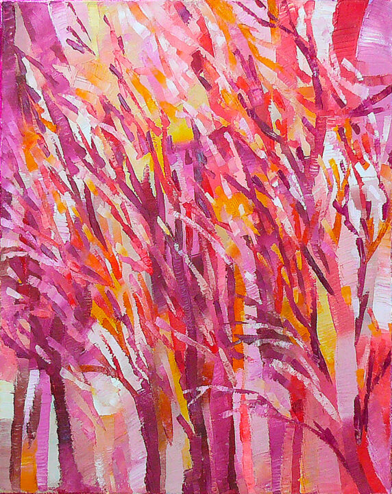 Ζωγραφική με τίτλο "Autumn forest" από Lana Light S., Αυθεντικά έργα τέχνης, Λάδι
