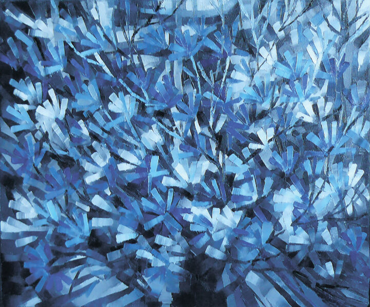 Painting titled "Blue tree" by Lana Light S., Original Artwork, Oil