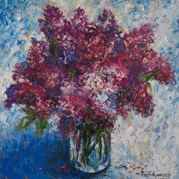 Картина под названием "Lilacs" - Лана Почикян, Подлинное произведение искусства, Масло