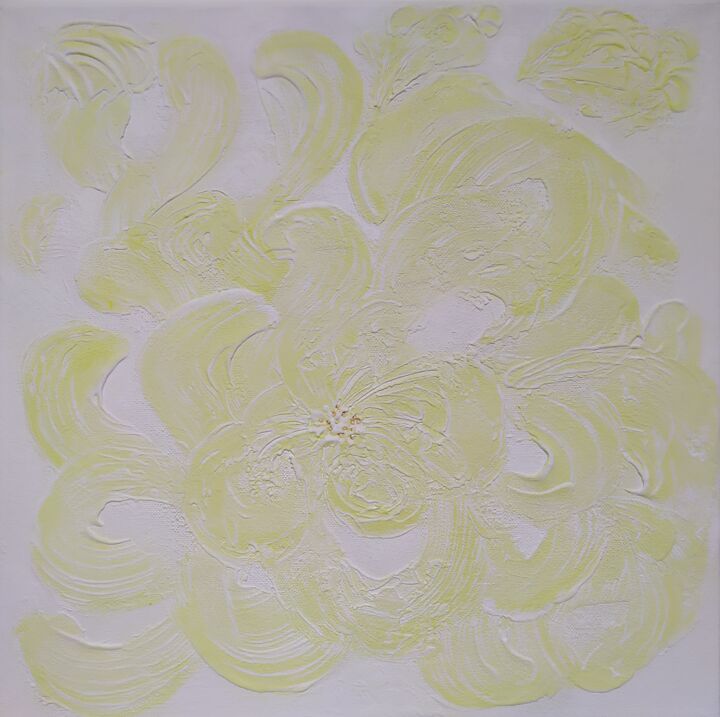 Malerei mit dem Titel "Vanilla flower" von Lana Vereshchagina, Original-Kunstwerk, Acryl Auf Keilrahmen aus Holz montiert