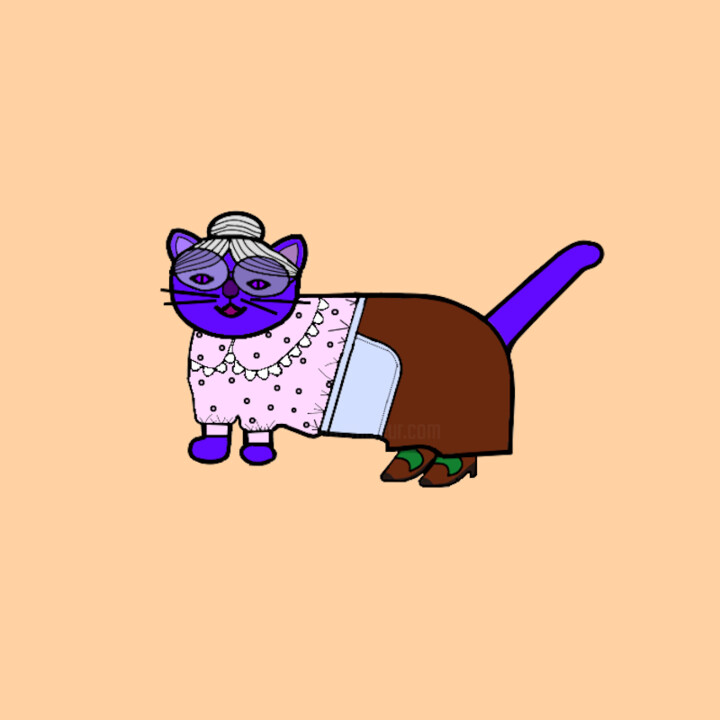 Arts numériques intitulée "Cats & Cats #95" par Lana Vereshchagina, Œuvre d'art originale, Travail numérique 2D