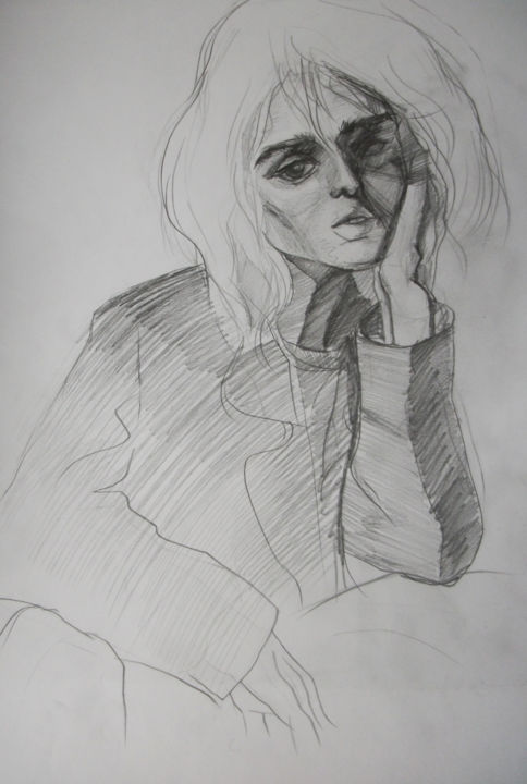 Drawing titled "Beauty lies in love…" by Lana Wow A Lot, Original Artwork, Graphite