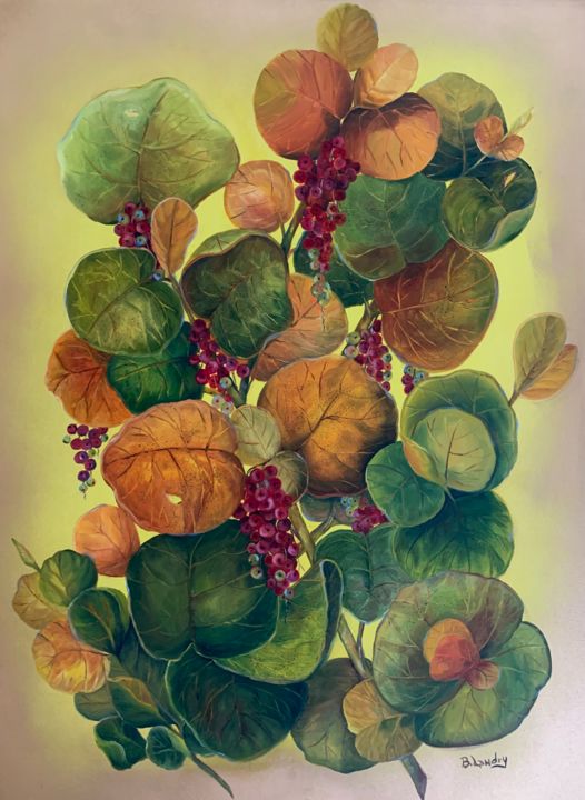 Pintura titulada "Sea Grapes" por Barbara Palana Landry, Obra de arte original, Oleo