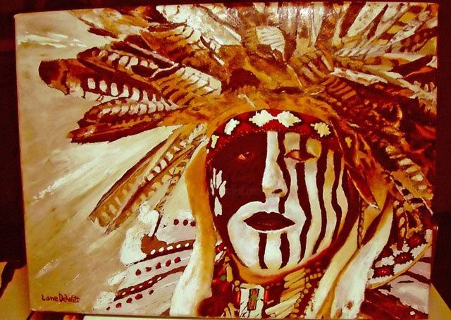 Painting titled "Bear Clan" by Lane Dewitt Studio, Original Art, Oil