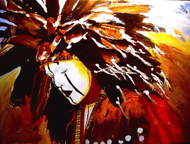 Painting titled "Southern Cheyenne D…" by Lane Dewitt Studio, Original Art, Oil