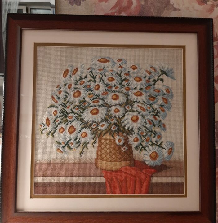 Текстильное искусство под названием "peinture brodée sur…" - Светлана Лановенко, Подлинное произведение искусства, вышивка