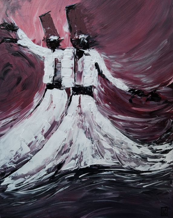 Peinture intitulée "Danse du ciel : L127" par Laou, Œuvre d'art originale, Acrylique