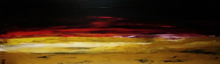 Painting titled "Dune : L193" by Laou, Original Artwork, Acrylic Mounted on Wood Stretcher frame
