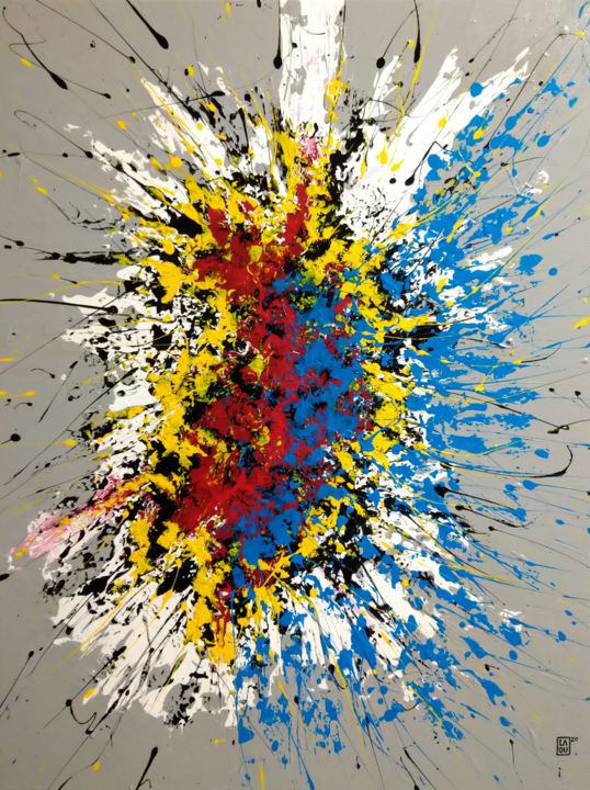 Peinture intitulée "Première ligne : L2…" par Laou, Œuvre d'art originale, Acrylique