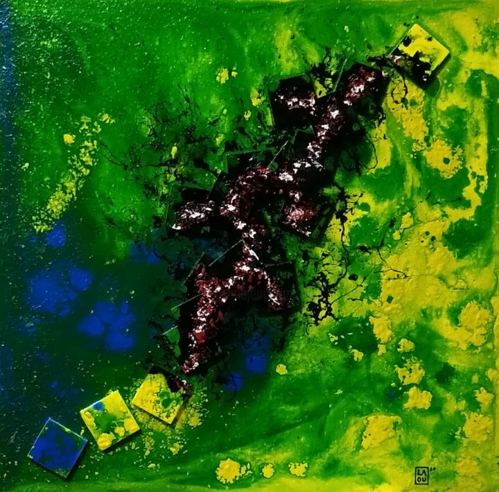 Peinture intitulée "Transmission : L287" par Laou, Œuvre d'art originale, Acrylique