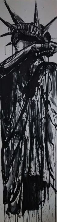 Peinture intitulée "La grande perdante…" par Laou, Œuvre d'art originale, Encre