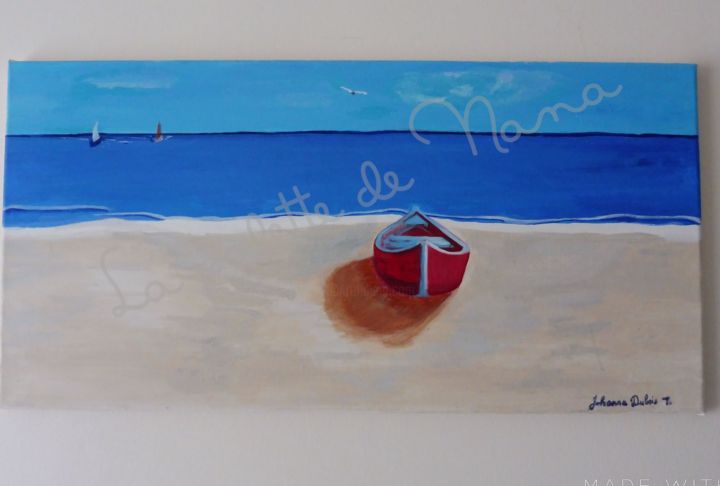 Painting titled "Horizon marin" by La Palette De Nana, Original Artwork, Acrylic