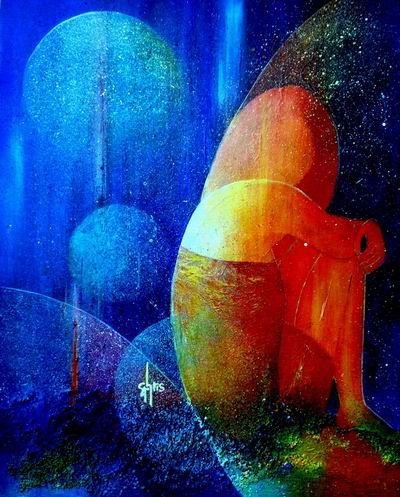 Peinture intitulée "COCOON" par Chris, Œuvre d'art originale,