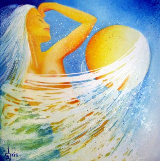 Peinture intitulée "LIEN SACRE" par Chris, Œuvre d'art originale,