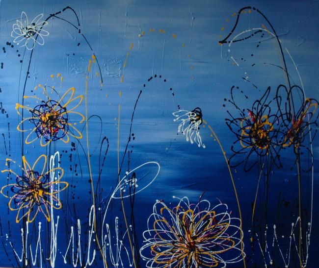 Peinture intitulée "La fête en eau" par La Peinture De Valérie, Œuvre d'art originale, Huile