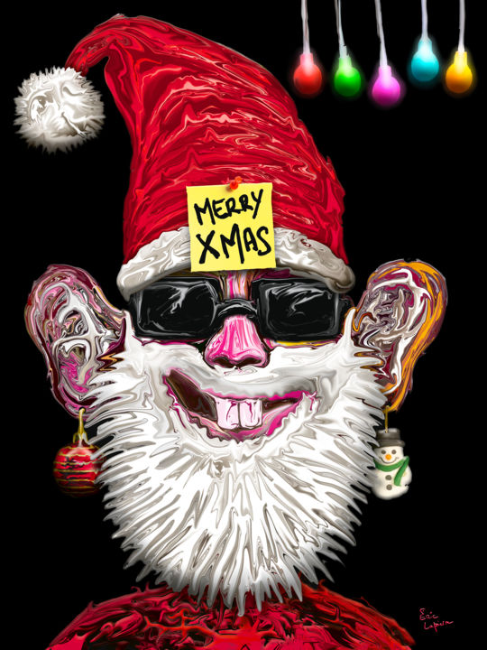 Digital Arts titled "Xmas by Tommy" by Eric Lapierre, Original Artwork, Digital Painting