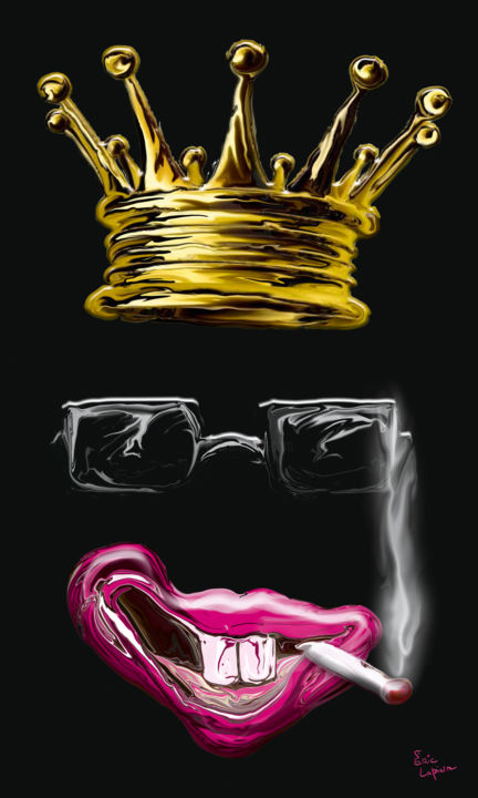 Digitale Kunst mit dem Titel "Smoke King" von Eric Lapierre, Original-Kunstwerk, Digitale Malerei