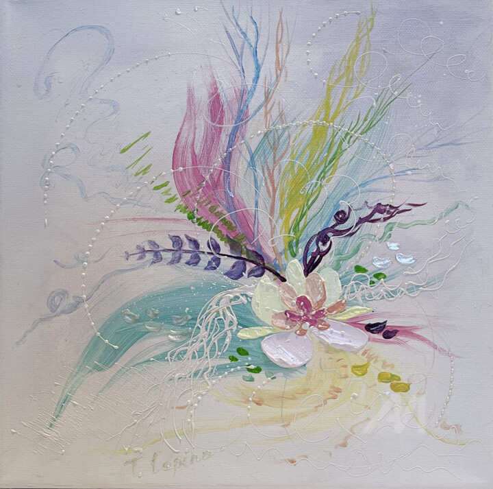 Картина под названием "Oil painting flower…" - Tatiana Lapina, Подлинное произведение искусства, Масло