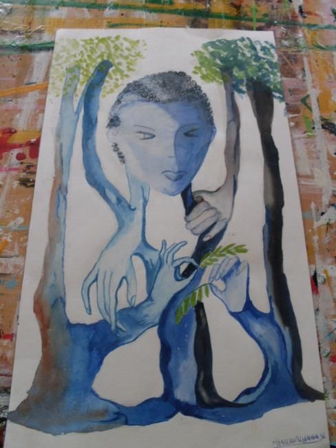 Картина под названием "le printemps" - Eveline Ghironi (khava), Подлинное произведение искусства, Масло